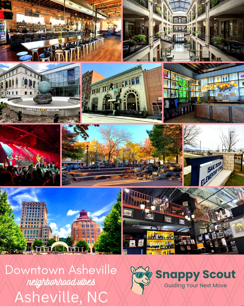 Downtown Asheville neighborhood photo collage