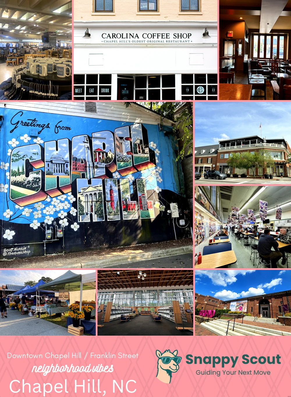 Downtown Chapel Hill / Franklin Street neighborhood photo collage