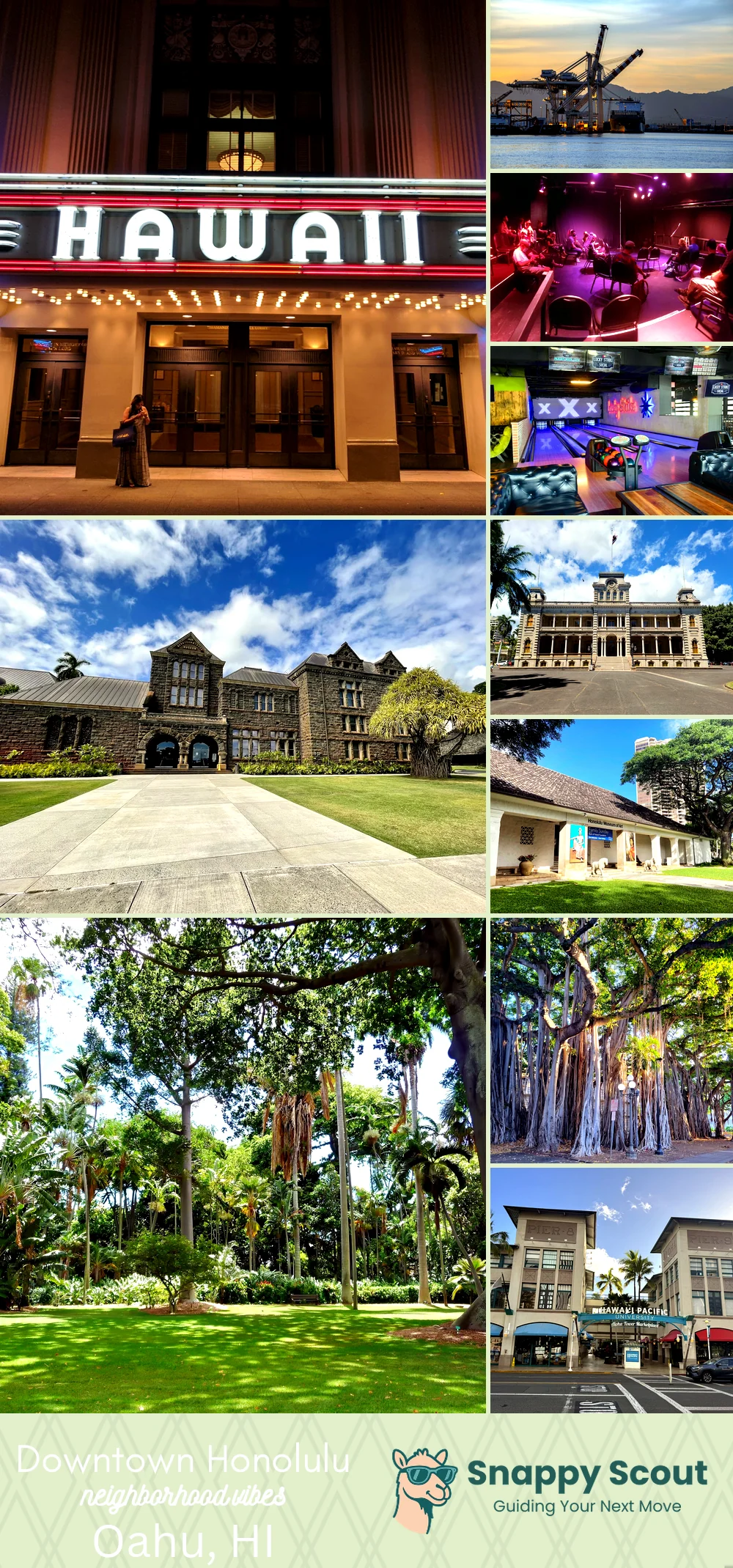 Downtown Honolulu neighborhood photo collage