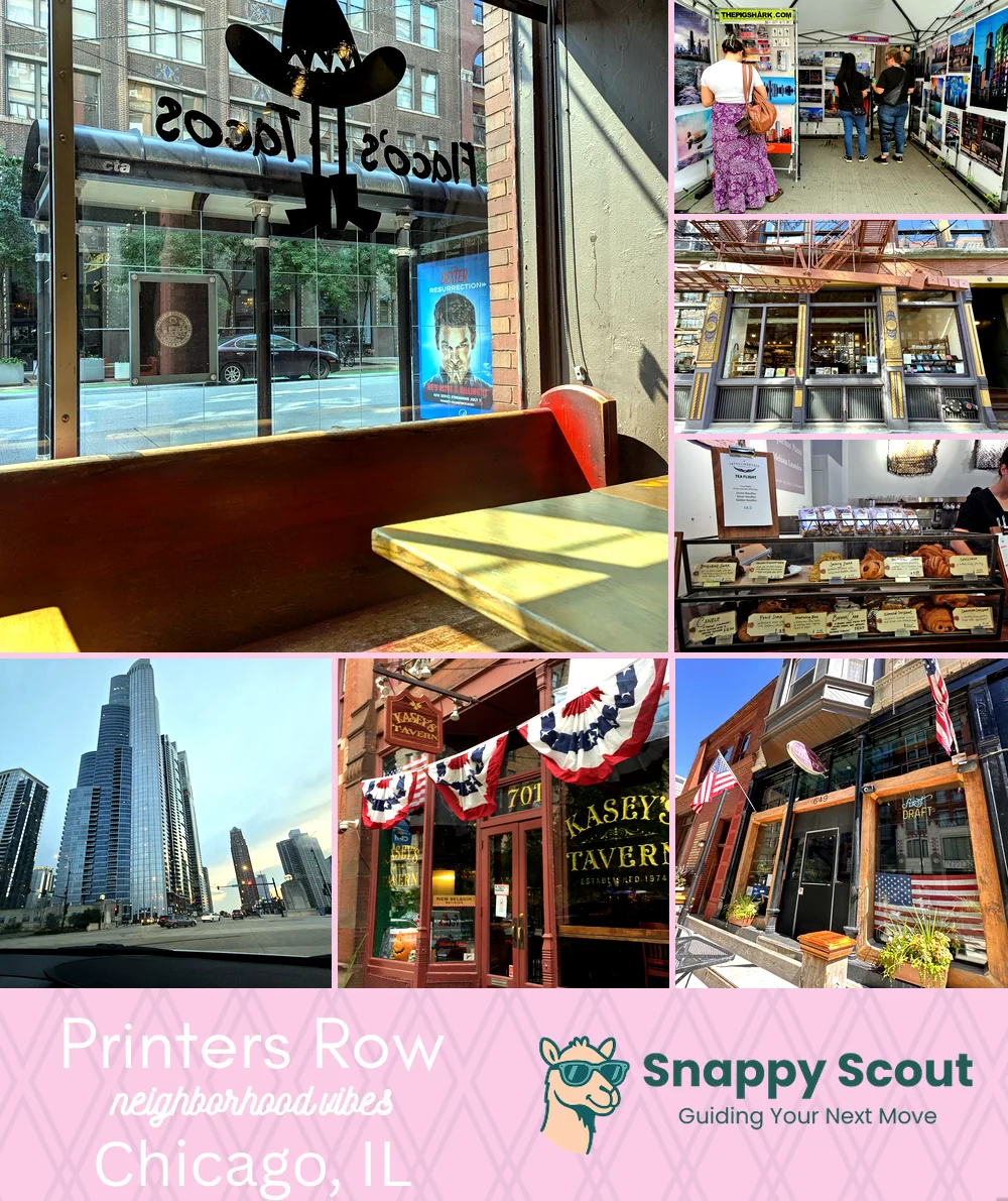 Printers Row neighborhood photo collage