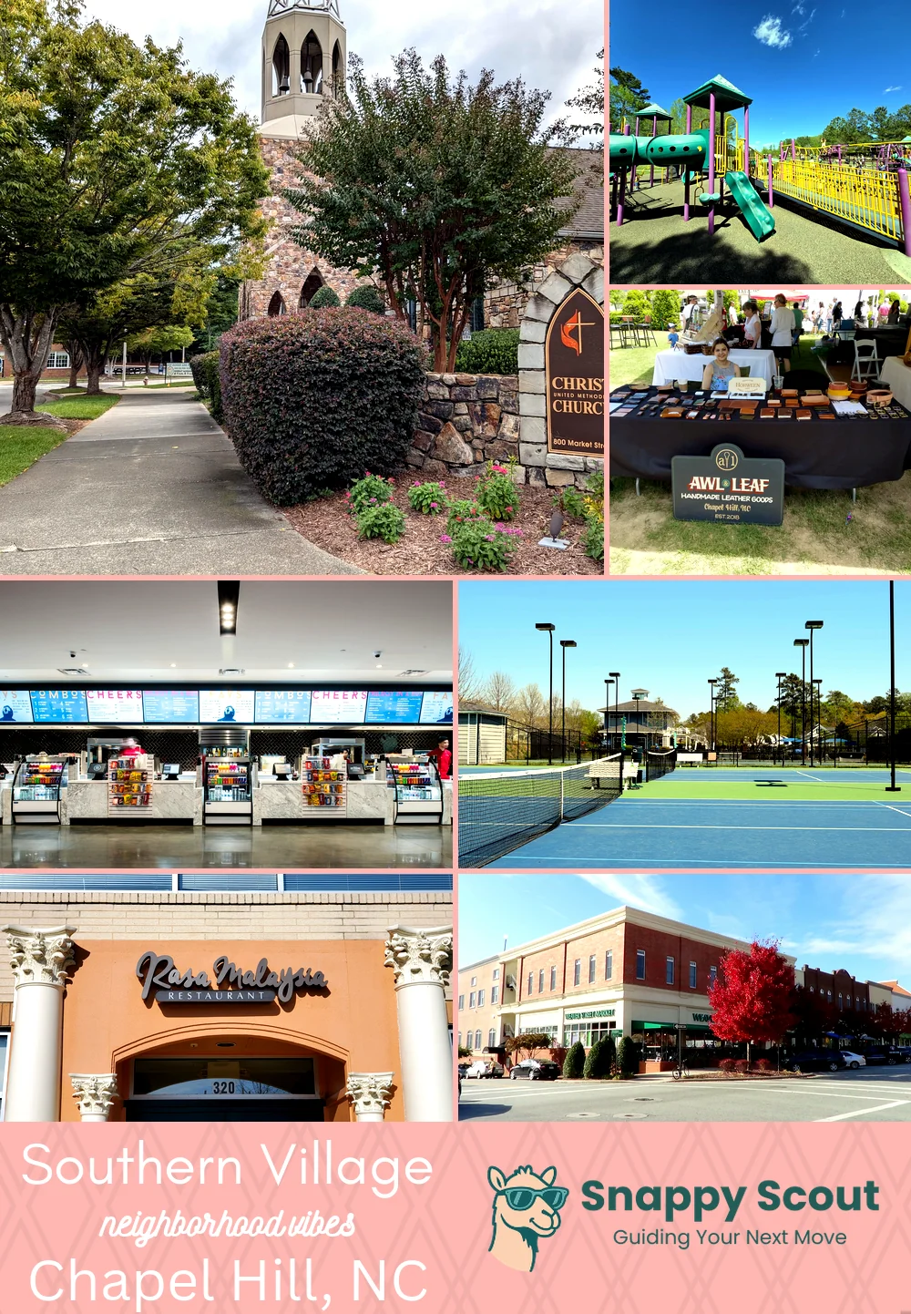 Southern Village neighborhood photo collage